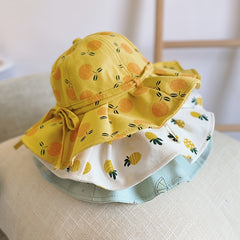 Baby Fruit Graphic Bow Bucket Hat Sun Protection Fisherman Hat