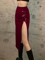 Sexy Irregular Skirts Casual High Waist Slim Mid Skirts