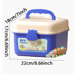 DIY Screw Bolt Puzzle Building Blocks Assembly Toolbox