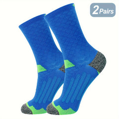 2 Pairs Circulation 15-20mmHg Compression Crew Socks