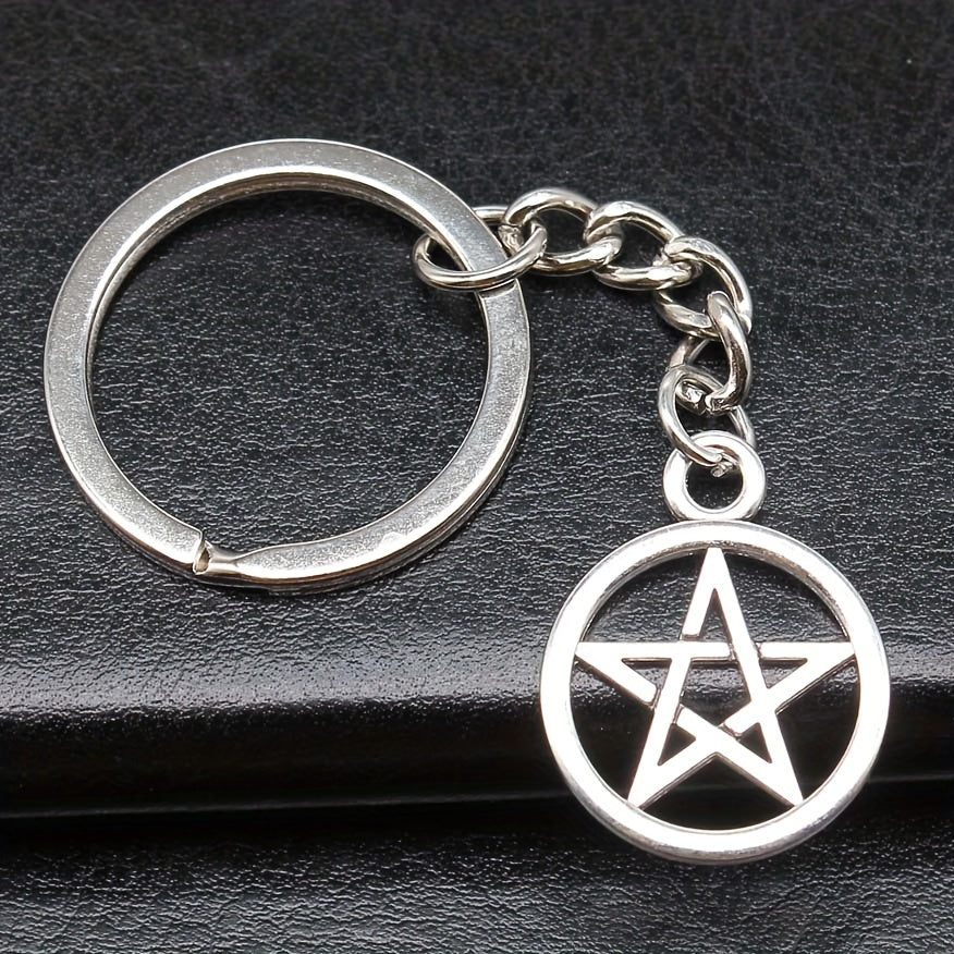 Vintage Pentagram Pendant Keychain