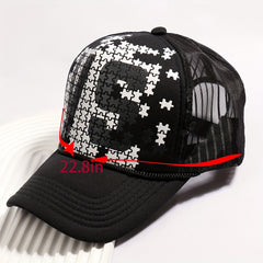 3D Puzzle Print Baseball Cap Mesh Trucker Hat Adjustable Sports Dad Hat