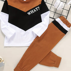 Boys Block Long Sleeve Shirt And Jogger Pant Set