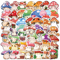 50pcs Colorful Mushroom Series Graffiti Sticker Pack Waterproof Handbook DIY