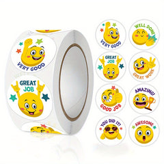 500pcs Cartoon Rhubarb Face Expression Stickers, Reward Inspirational Stickers