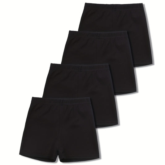4pcs Girls Elastic Comfy Shorts Children Summer Safety Pants