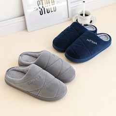 Men's Argyle Pattern Warm Plush Lining Slippers