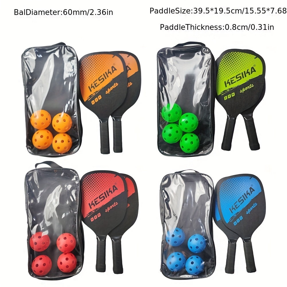 Pickleball Paddle Set with Storage Bag 2pcs Rackets 4 Balls Outdoor Sports
