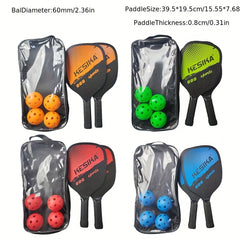 Pickleball Paddle Set with Storage Bag 2pcs Rackets 4 Balls Outdoor Sports