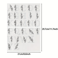 Floral Alphabet Embroidery Stickers - Hand Sewing Stabilize