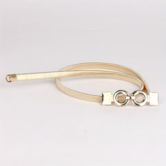Double O Buckle Waist Chain Golden Elastic Waistband Dress Girdle