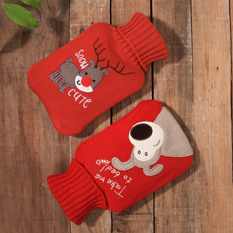 Christmas Hot Water Bag Animal Pattern Indoor Outdoor Use