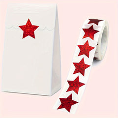 500pc Roll 2 Sequin Star Stickers Self-Adhesive Envelope Decorative Sealing