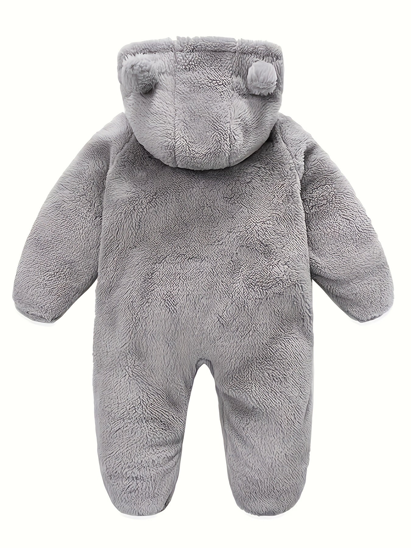 Baby Plush Polar Fleece Jumpsuit With Rabbit Ears