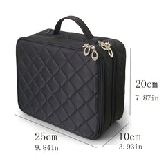 Large Capacity Double Layer Makeup Bag for Travel Portable Cosmetic Bag