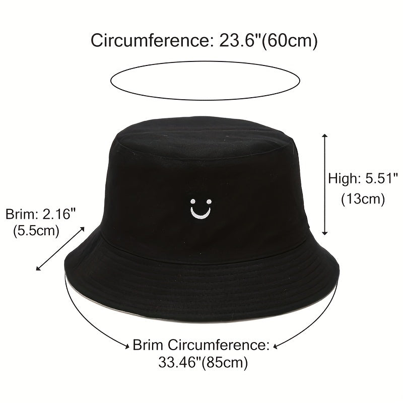 Happy Face Bucket Hat Double Sided Wear For Men