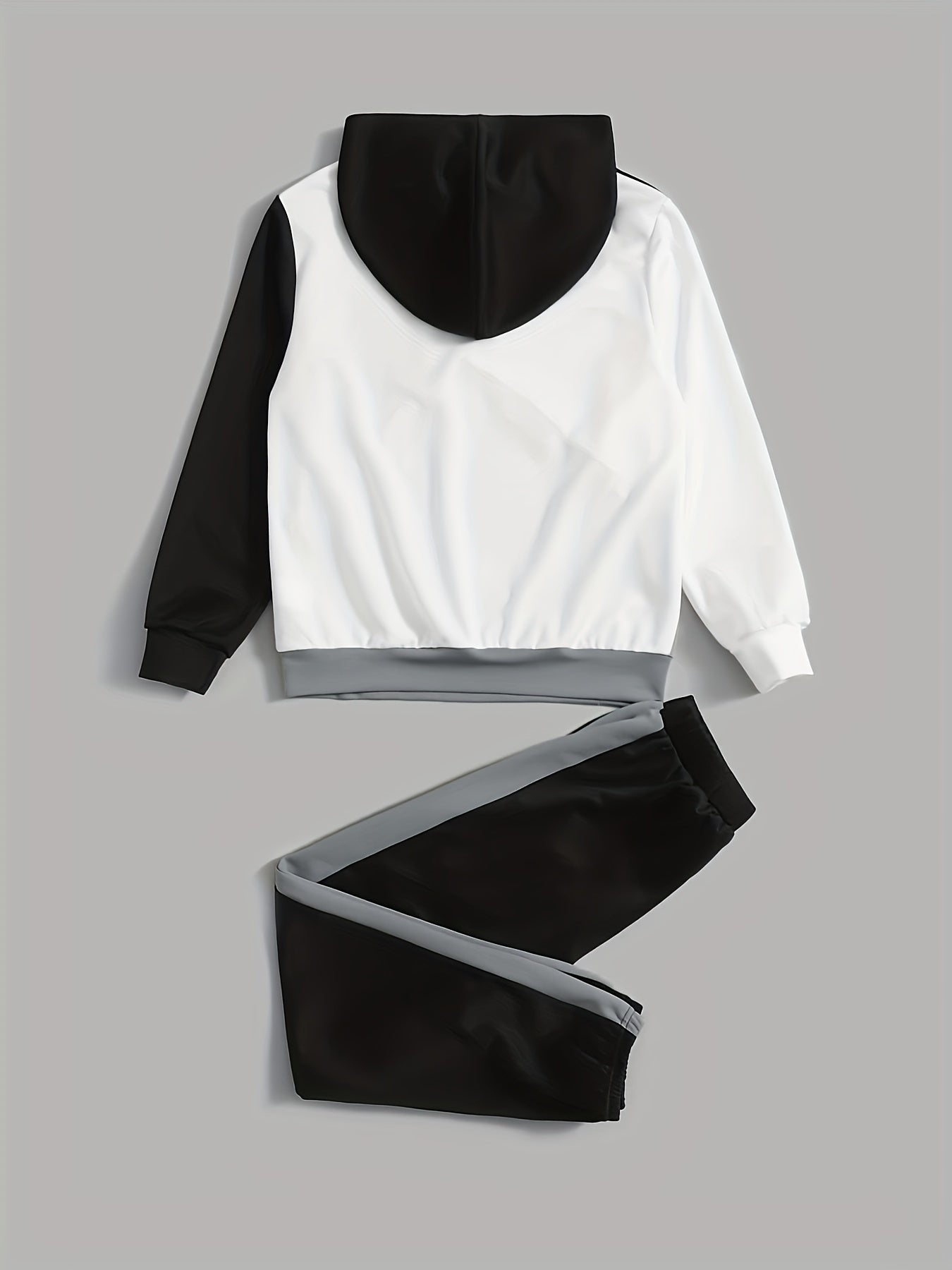 Boys 2pcs Hoodie Top & Sports Trousers Set for Spring/Autumn