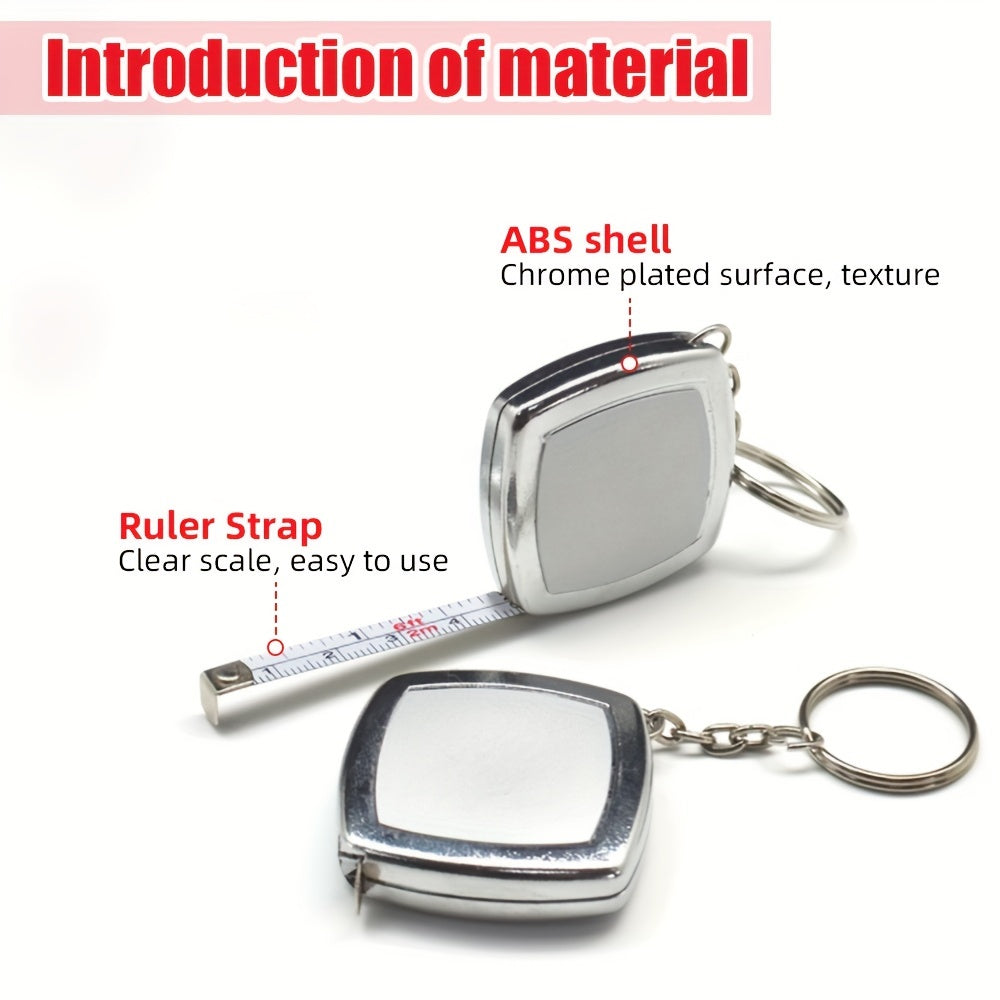 2M Retractable Ruler Measure Tape Mini Keychain Portable Tape Measure