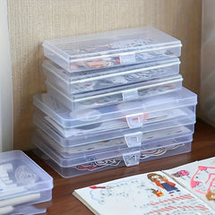 4pcs Transparent Storage Box Flip Case Organizer Jewelry Container