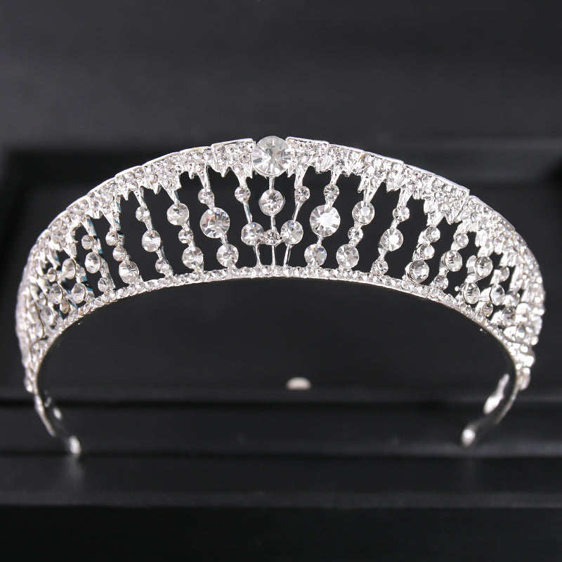 Silver Rhinestone Crystal Tiara Bridal Crown Wedding Hair Accessories