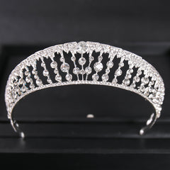 Silver Rhinestone Crystal Tiara Bridal Crown Wedding Hair Accessories