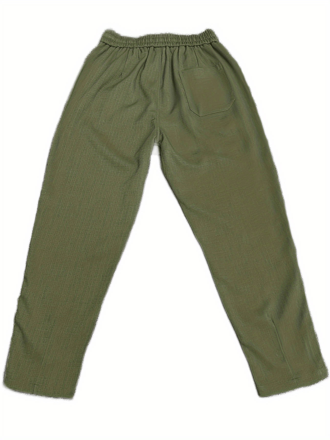 Solid Linen Pants Men's Loose Baggy Trousers Breathable Outdoors Hip Pop Style