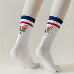 Cartoon Puppy Yoga Socks Five-toe Gripper Socks