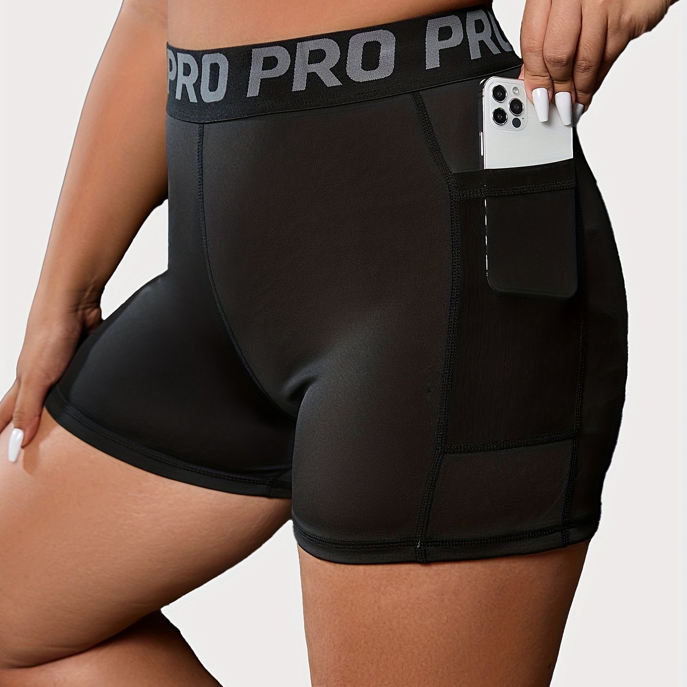 Sports Shorts Women's Plus High Rise High Stretch Shorts