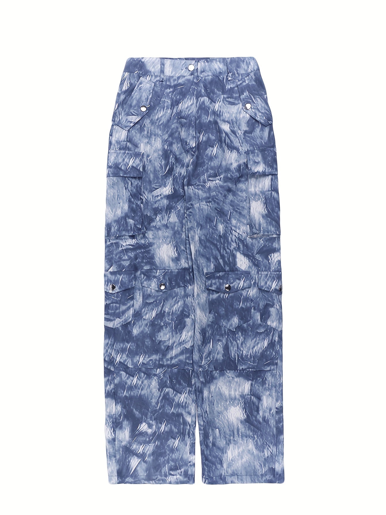 Camo Pants Straight Tube Loose Low Waist Pocket Jeans Women's Pants