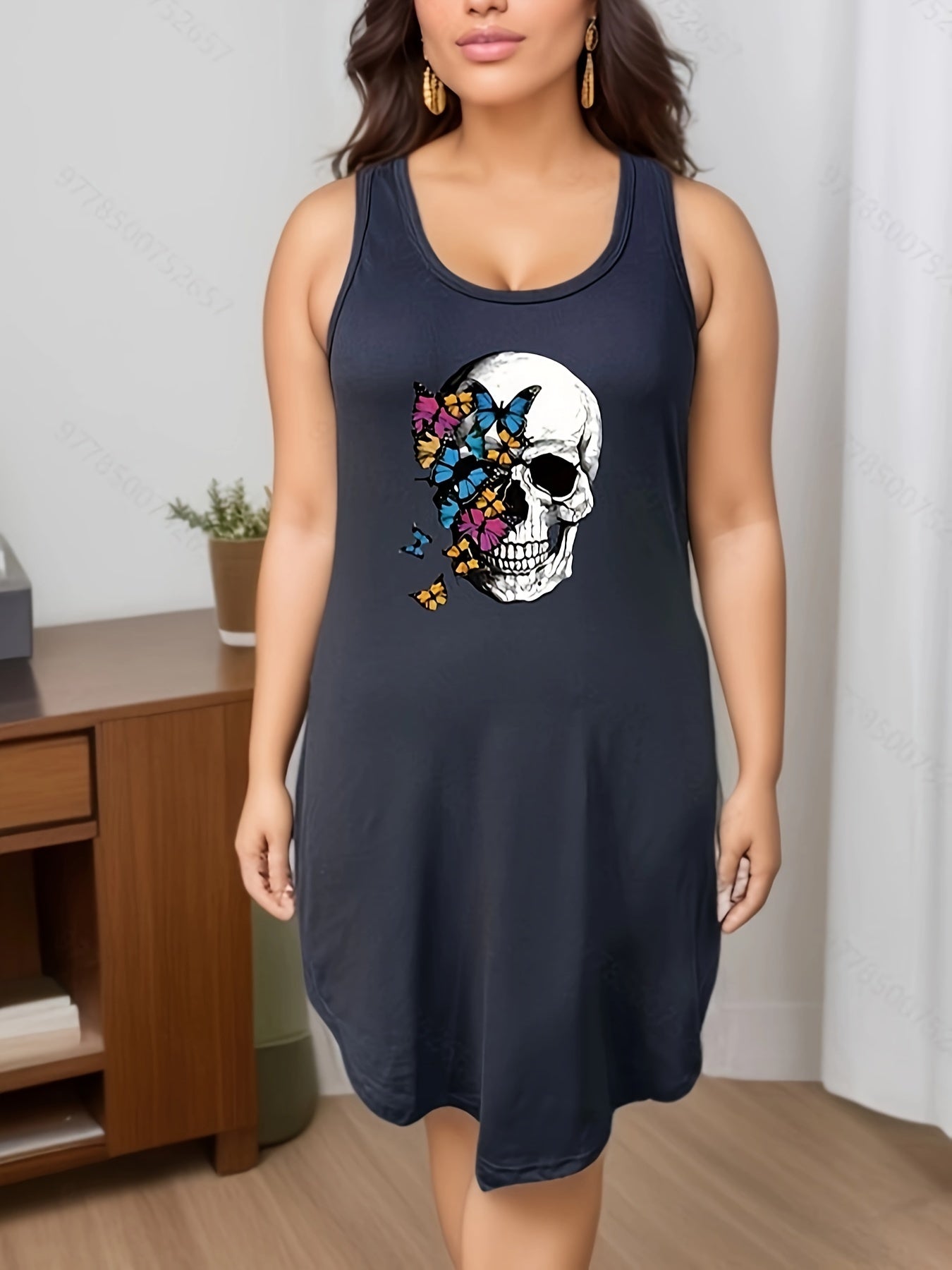 Butterfly Skull Print Lounge Dress