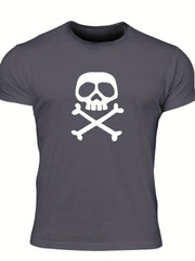 Men's Skull Print T Shirt for Summer Outdoor Activities