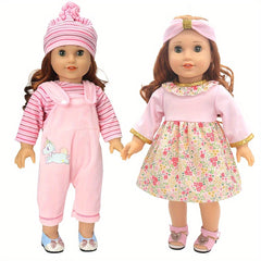 Pink Doll Clothes Set for 17-inch Reborn Baby Onesie
