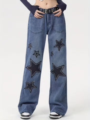 High Waist Straight Jeans Loose Fit Baggy Denim Pants