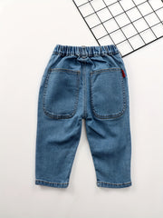 Girls Loose Fit Denim Pants Casual Jeans For Kids
