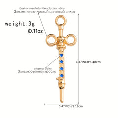 Golden Syringe Brooch Pins For Medical Professional