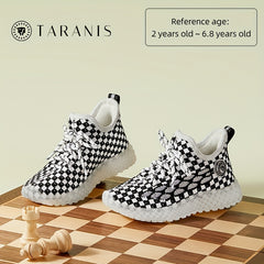 TARANIS Boys Casual Plaid Sneakers Breathable Lightweight Non-slip Shoes