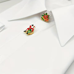 Stylish Santa Claus Shirts with Decorative Rhinestone Buttons