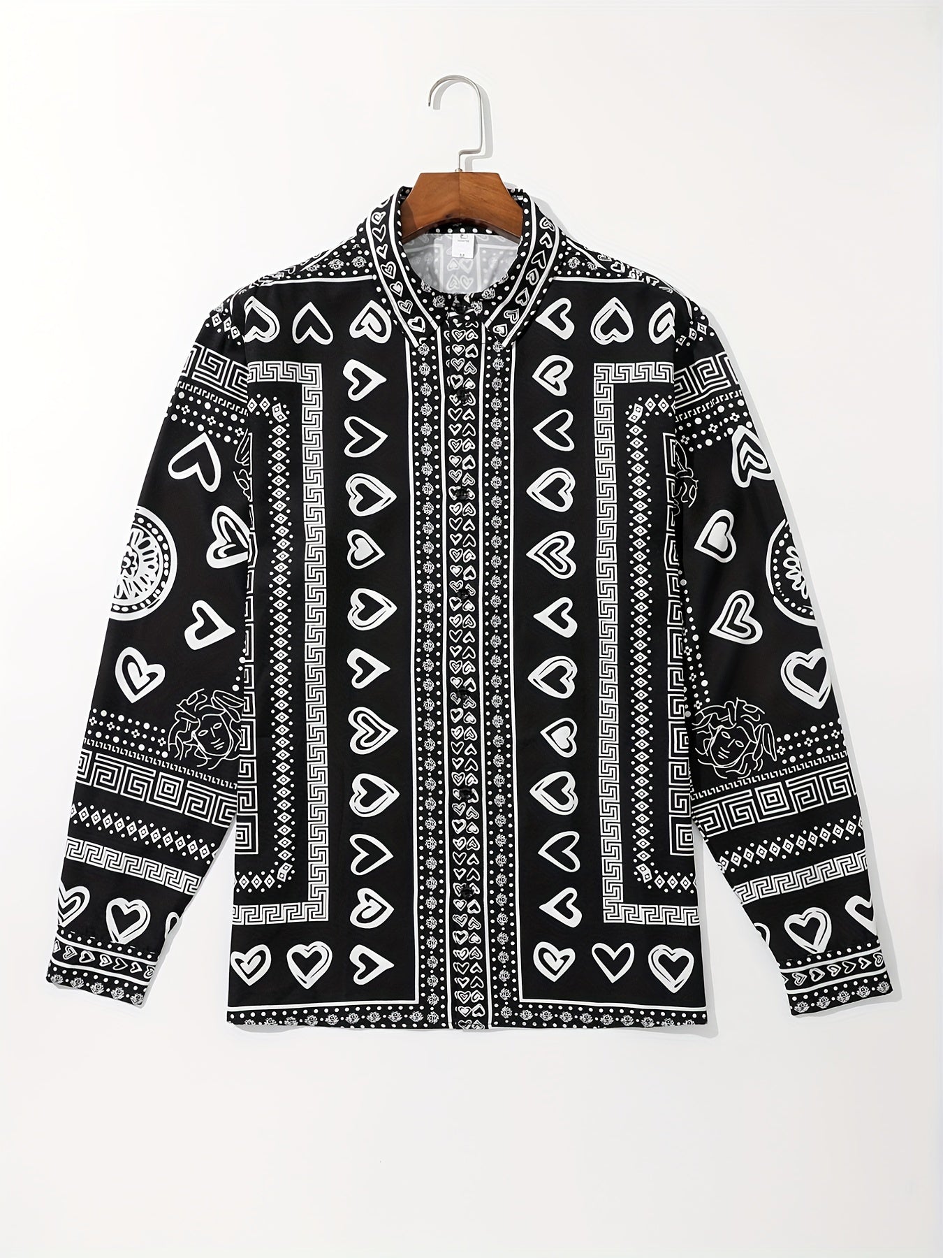 Men's Paisley Printed Casual Long Sleeve Shirt