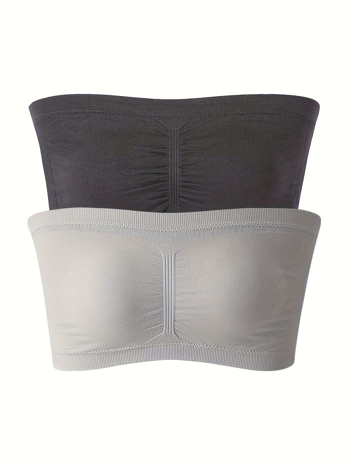 2 Pack Plus Size Tube Bra Set High Stretch Strapless