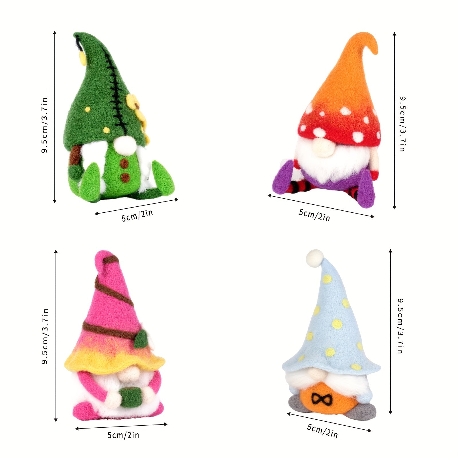 DIY Felt Gnomes Kit with English Manual - Christmas Decoration Material