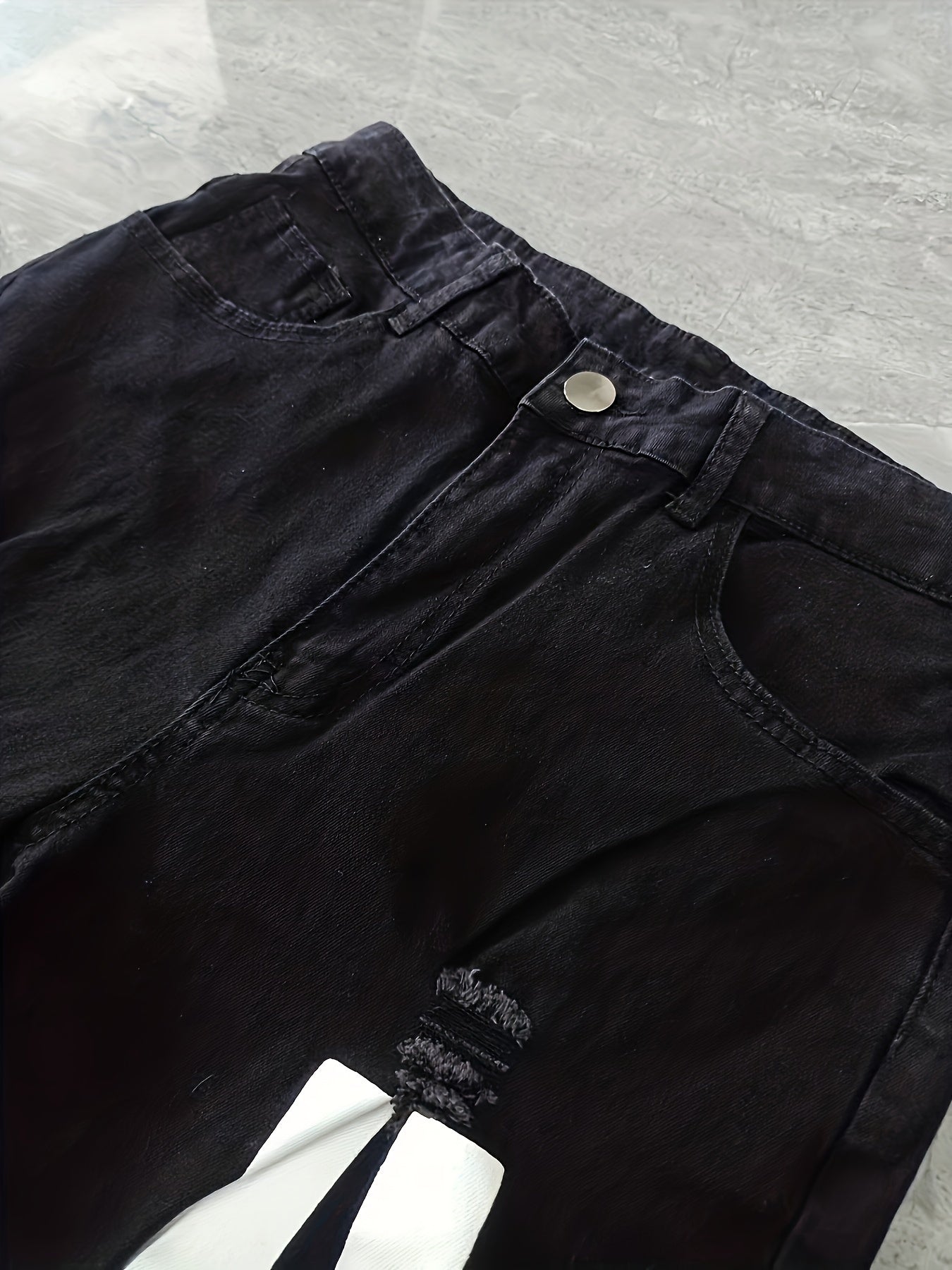 Men's Ripped Jeans Street Style Stretch Denim Pants