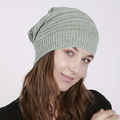 Thin Knitted Wool Slouchy Beanie for Men and Women