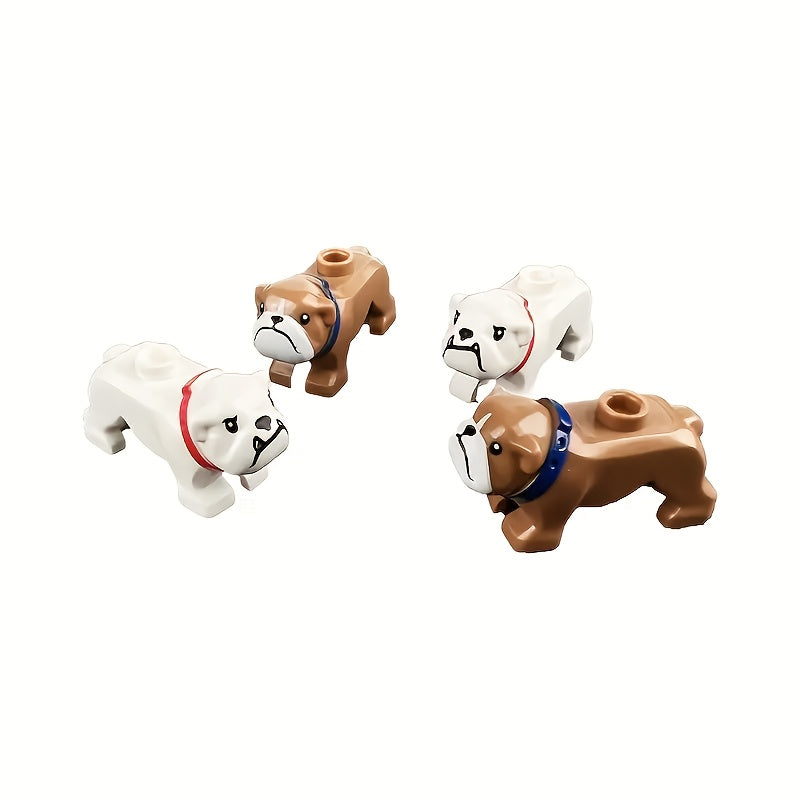 6pcs Mini French Bulldog Dog Building Blocks DIY Toy Collar Christmas Gift