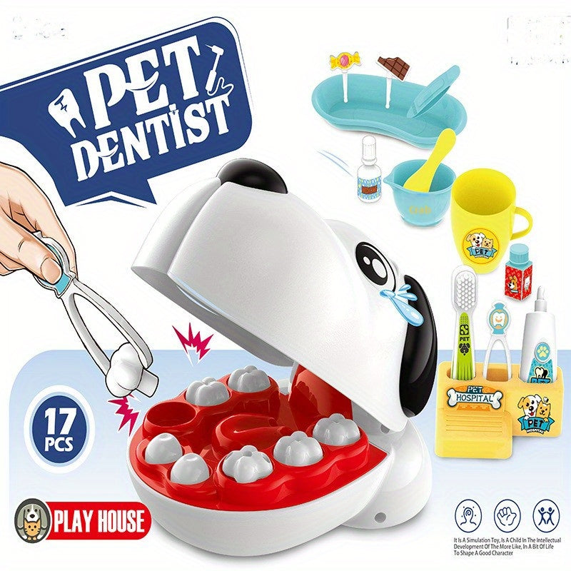 17pc Pet Dog Dentist Play Set - Pet Dental Care Kit