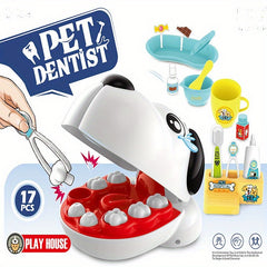 17pc Pet Dog Dentist Play Set - Pet Dental Care Kit