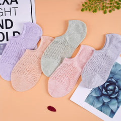 5 Pairs Mesh Invisible Socks Breathable Low Cut Ankle Socks Women's Stockings