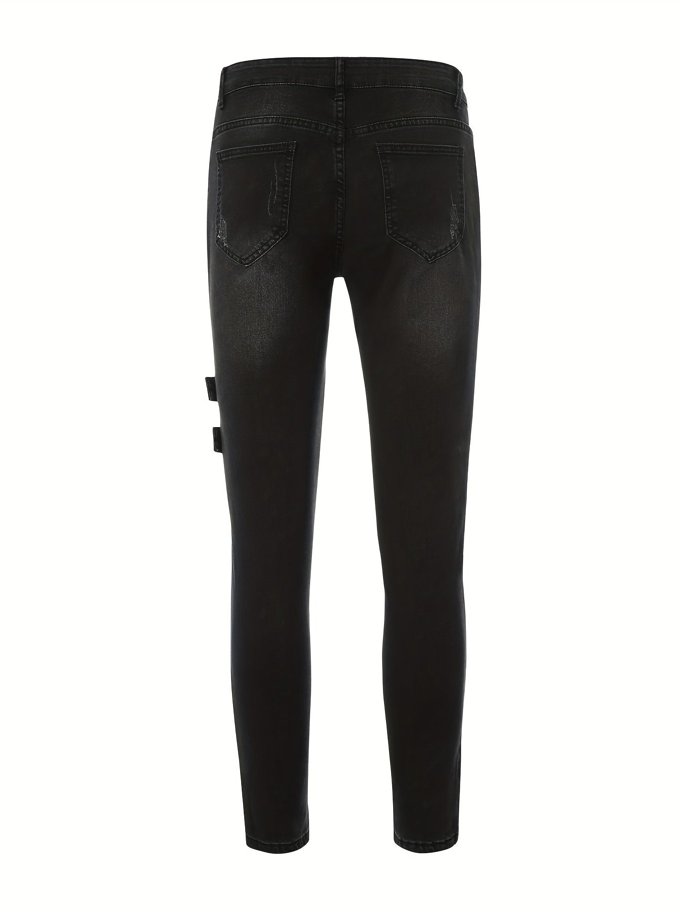 Men's Ripped Biker Jeans Slim Fit Distressed Stretch Denim Pants