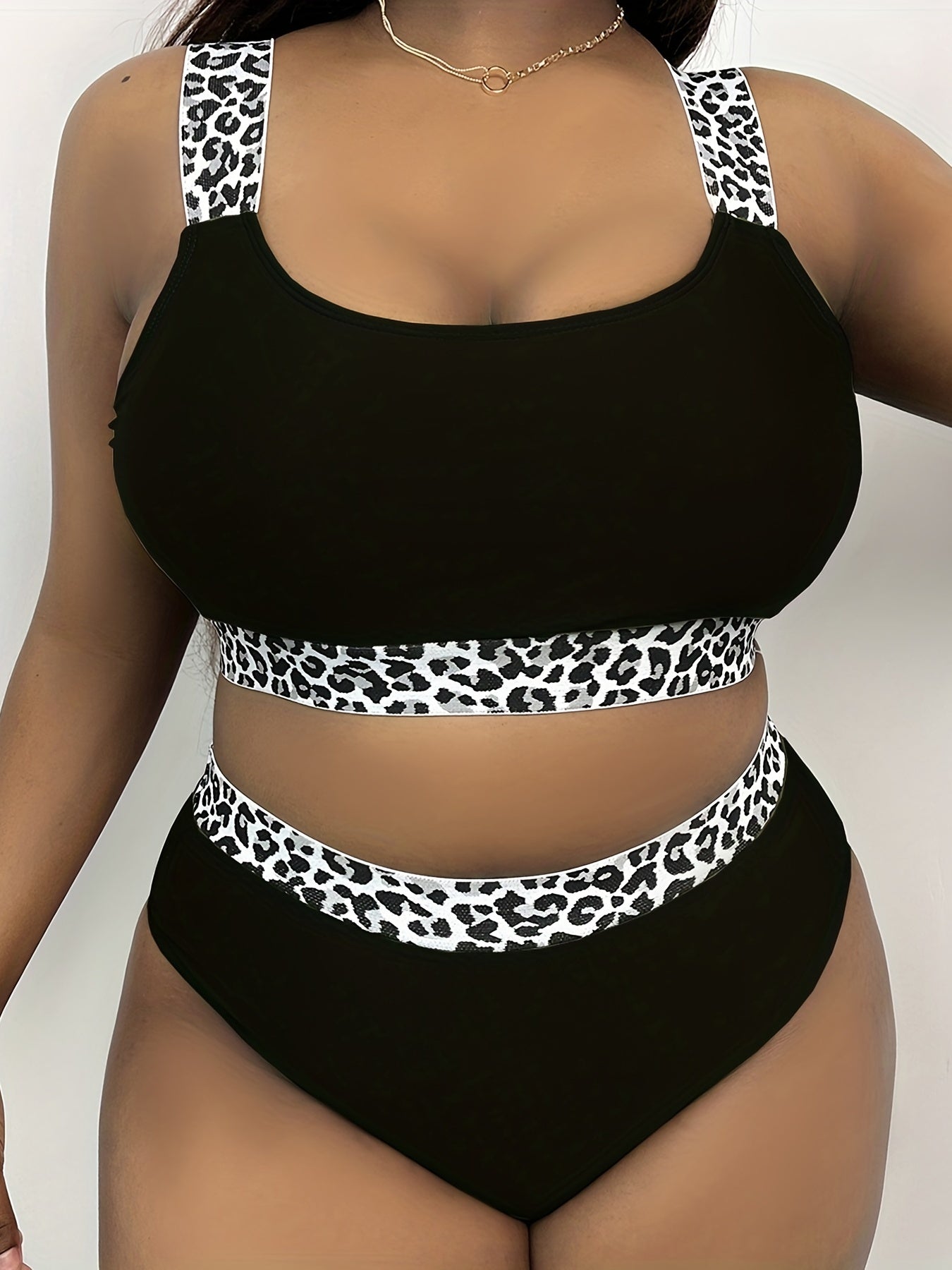 Leopard Cami Top & Panty Swimsuit Set