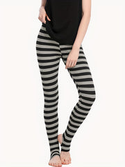 Striped High Waist Leggings Casual Every Stretchy Leggings Women's Clothing