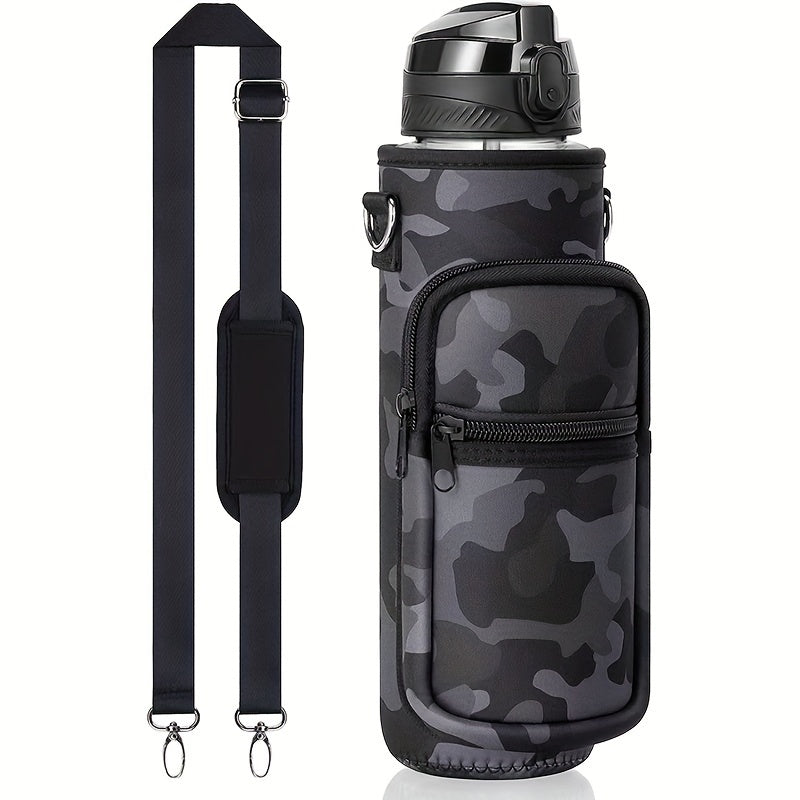 Water Bottle Storage Bag Cup Sleeve with Adjustable Strap